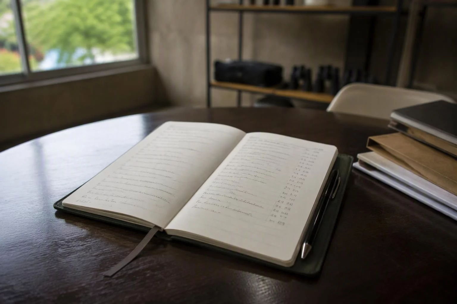 Caderno com a pauta da temporada e as datas de publicação